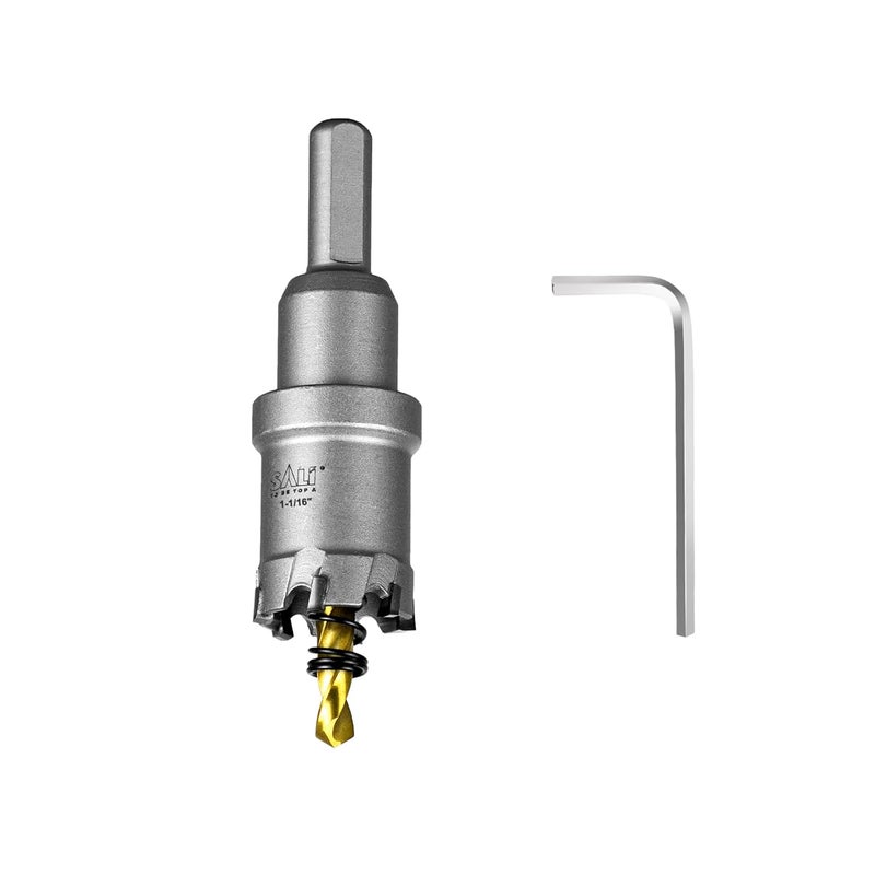 SALI 1-1/16" (27mm) TCT Hole Saw Kit Tungsten Carbide Tipped Hole Saw Drill Bit with Titanium-Plated Pilot Drill bit for Metal, Stainless Steel, Iron, Wood, Plastic - Image 1